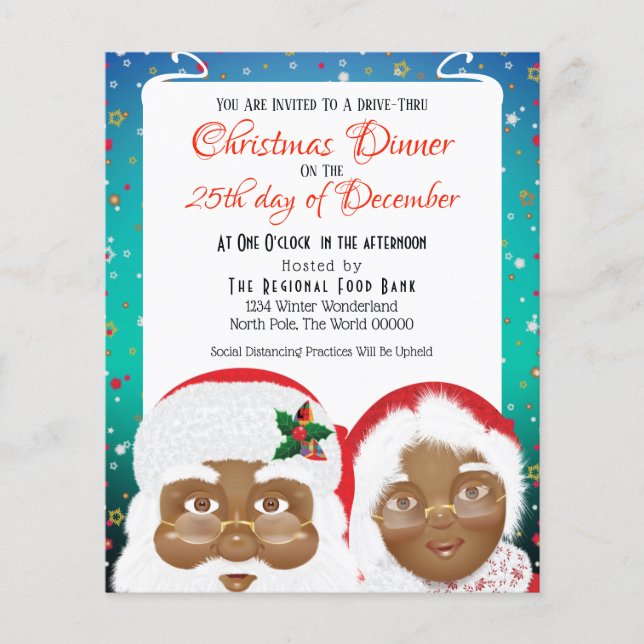 African American Santa and Mrs Claus Christmas Flyer (Front)