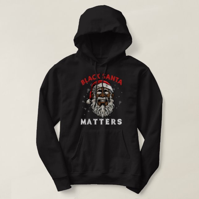 African American Santa Black Matters Christmas Paj Hoodie (Design Front)