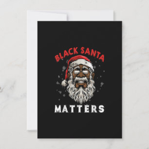 African American Santa Black Matters Christmas Paj Invitation