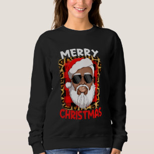 African American Santa Black Merry Christmas 2021 Sweatshirt