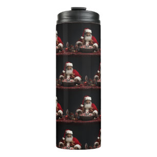 African American Santa Candy Claus Thermal Tumbler