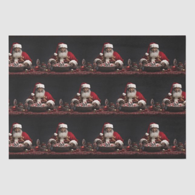 African American Santa Candy Claus Wrapping Paper (Front)