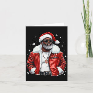 African American Santa Christmas Cool Black Afro K Card