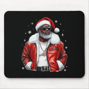 African American Santa Christmas Cool Black Afro K Mouse Pad
