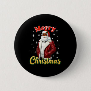 African American Santa Christmas Cool Black X-mas  6 Cm Round Badge