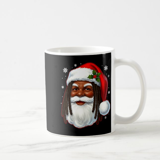 African American Santa Christmas Cool Black X-mas  Coffee Mug (Right)
