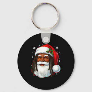 African American Santa Christmas Cool Black X-mas  Key Ring