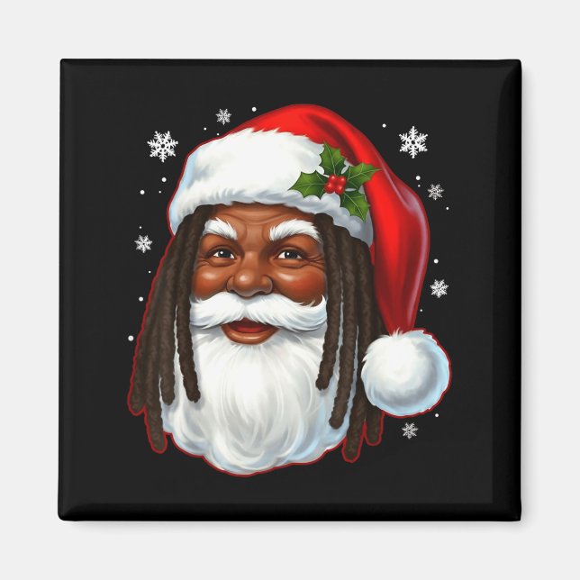 African American Santa Christmas Cool Black X-mas  Magnet (Front)