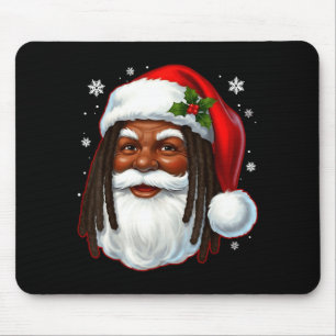 African American Santa Christmas Cool Black X-mas  Mouse Pad