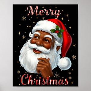 African American Santa Christmas Cool Black X-mas  Poster