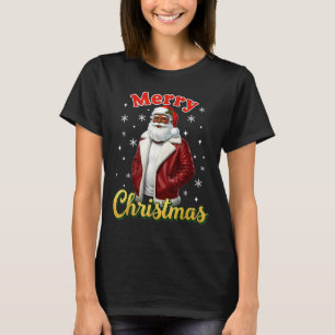 African American Santa Christmas Cool Black X-mas  T-Shirt