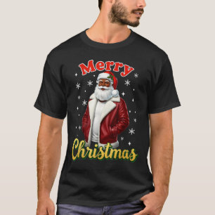 African American Santa Christmas Cool Black X-mas  T-Shirt