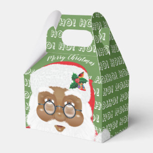 African American Santa Christmas Holiday Party Favour Box