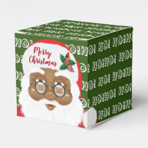African American Santa Christmas Holiday Party Favour Box