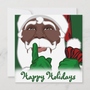 African American Santa Christmas Invitations