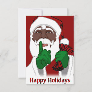 African American Santa Christmas Invitations