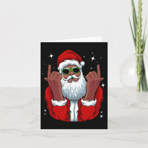 African American Santa Christmas Pajama Cool Black Card