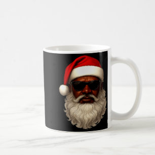 African American Santa Christmas Pajama Cool Black Coffee Mug