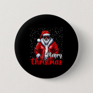 African American Santa Christmas Shirt Pajama Cool 6 Cm Round Badge