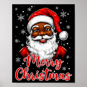 African American Santa Christmas Vintage Afro Blac Poster