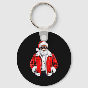 African American Santa Claus Black Christmas Men B Key Ring