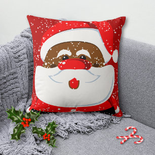 African-American Santa Claus Christmas Cushion
