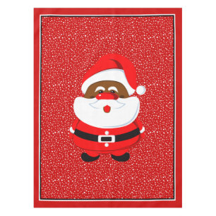 African-American Santa Claus Christmas custom Tablecloth