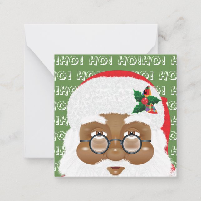 African American Santa Claus Christmas Holiday Card (Front)