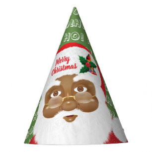 African American Santa Claus Christmas Holiday Party Hat