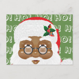 African American Santa Claus Christmas Holiday Postcard