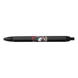 African American Santa Claus Christmas Pajama Black Ink Pen