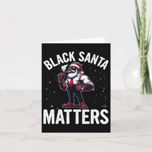 African American Santa Claus Christmas Pajama Men Card