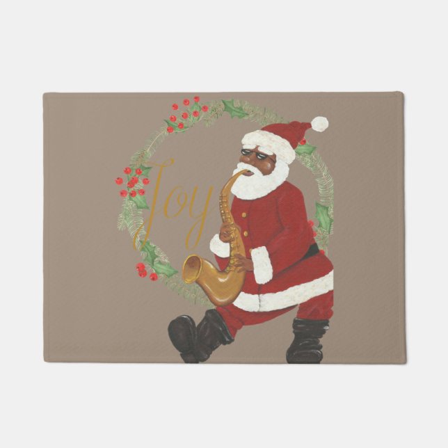 African American Santa Claus Doormat (Front)