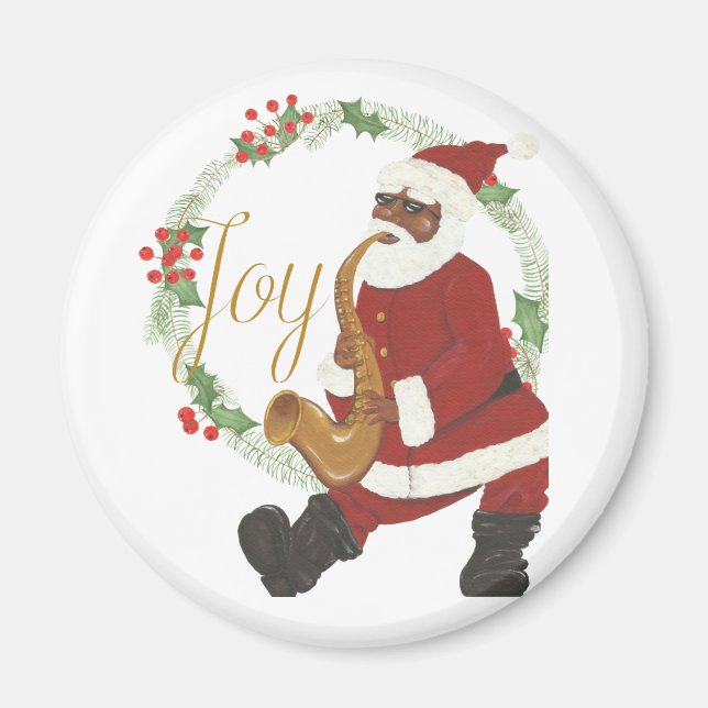 African American Santa Claus Magnet (Front)
