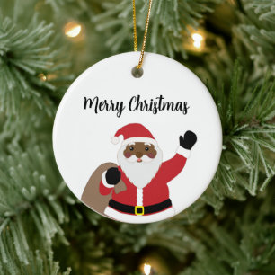 African American Santa Claus Ornament 