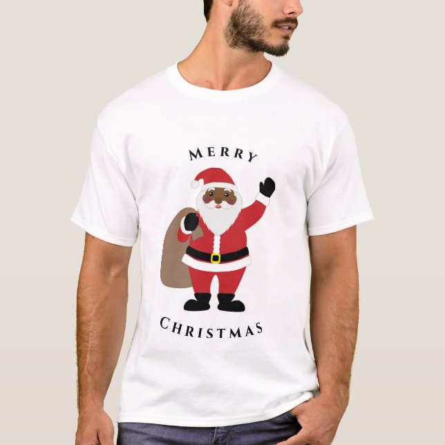 African American Santa Claus T-Shirt  (Front)