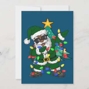 African American Santa claus Ugly Christmas Pajama Invitation