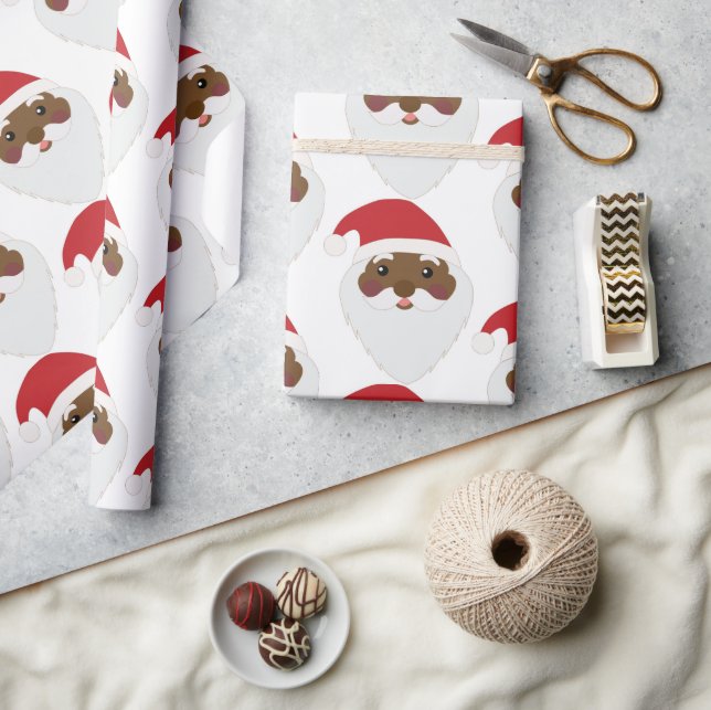 African American Santa Claus  Wrapping Paper  (Crafts)