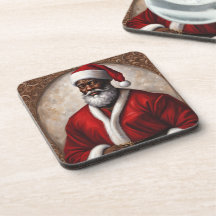 African American Santa Coasters