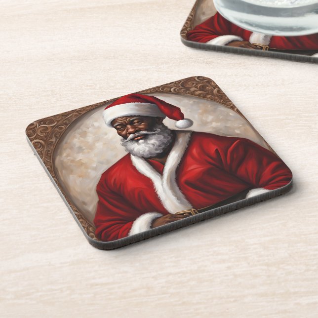 African American Santa Coasters (Left Side)