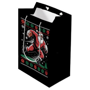 African American Santa Football Ugly Christmas Medium Gift Bag