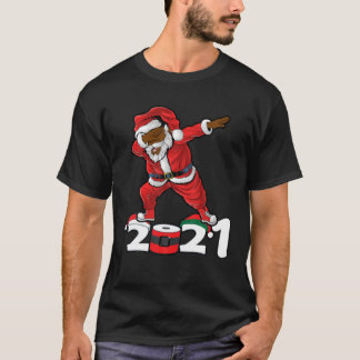 African American Santa Matching Christmas Pyjamas T-Shirt