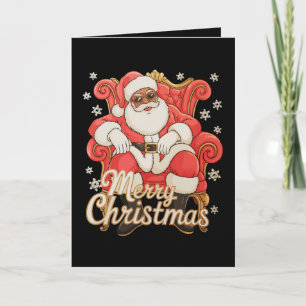 African American Santa Merry Christmas Xmas Card