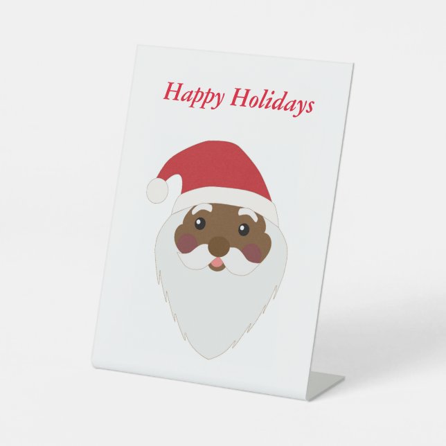 African American Santa Pedestal Sign (Front)