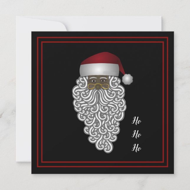 African American Santa Personal Christmas Message Holiday Card (Front)