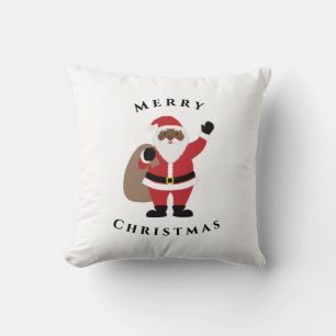 African American Santa Throw Pillow 