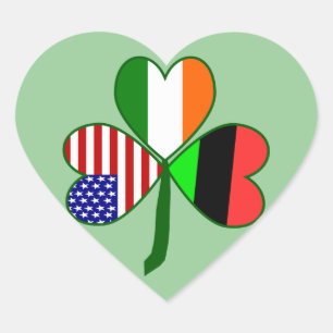 African American Shamrock.png Heart Sticker