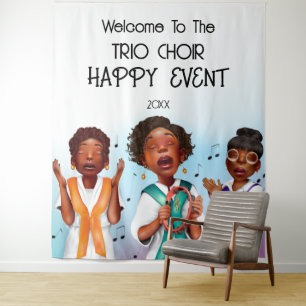 African American Singers Backdrop Tapestry