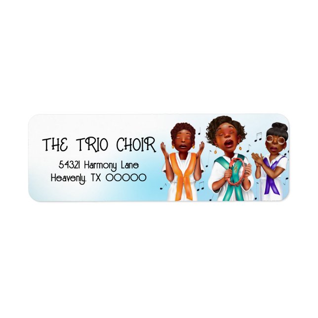 African American Singers Return Address Label (Front)