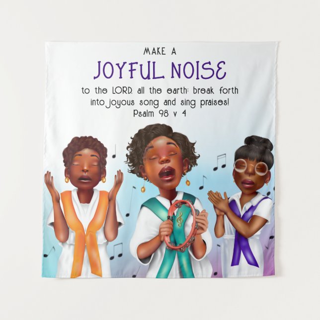 African American Singers Scripture Church Backdrop Tapestry (Front)